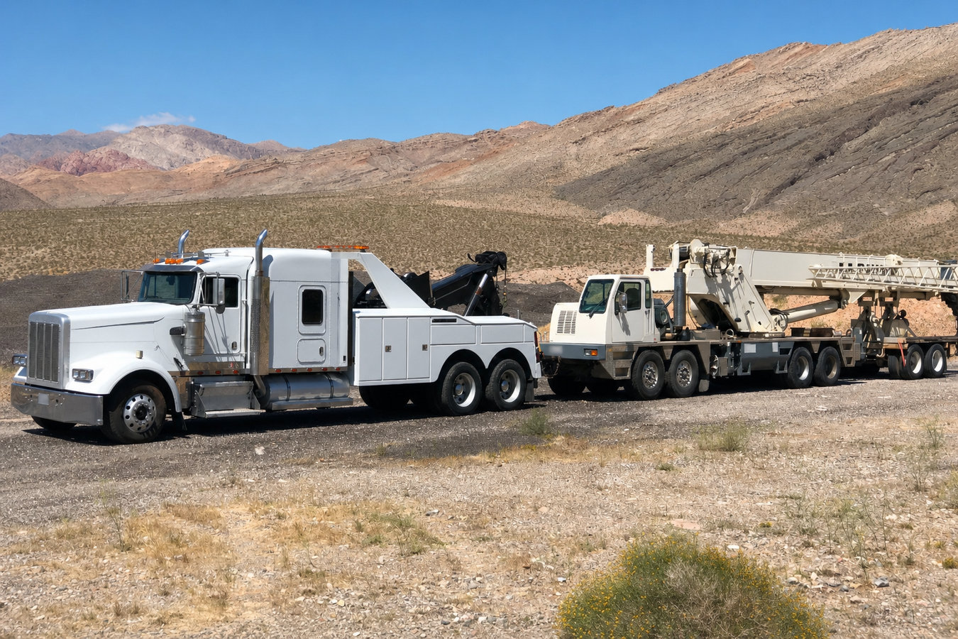 Heavy equipment and machinery towing